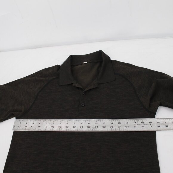 Lululemon Polo Shirt Mens Medium Time To Get Dirty Get Outside Get Sweaty Green - Picture 11 of 12